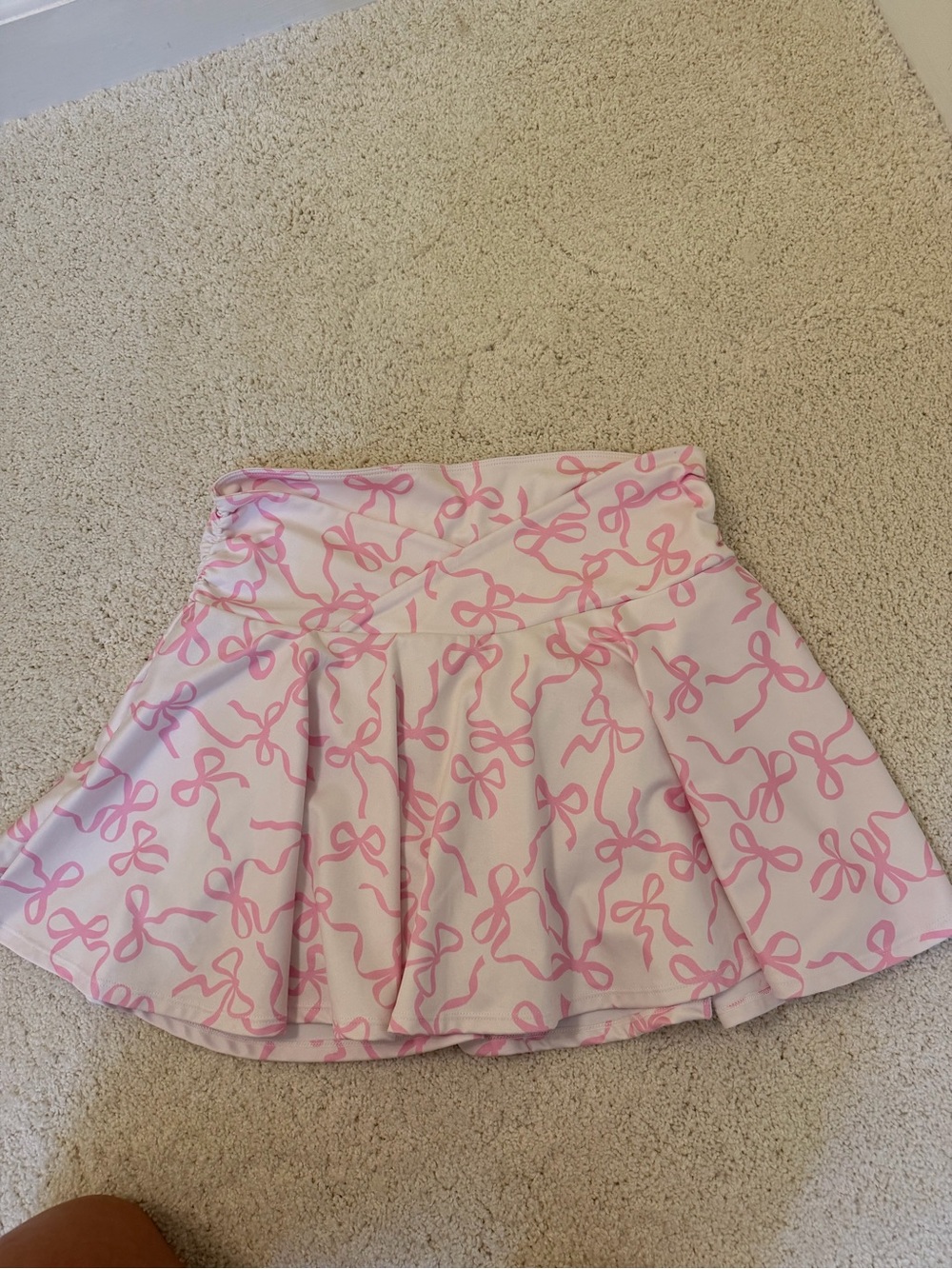 Altar'd State Pink Bow-Print Skater Skirt